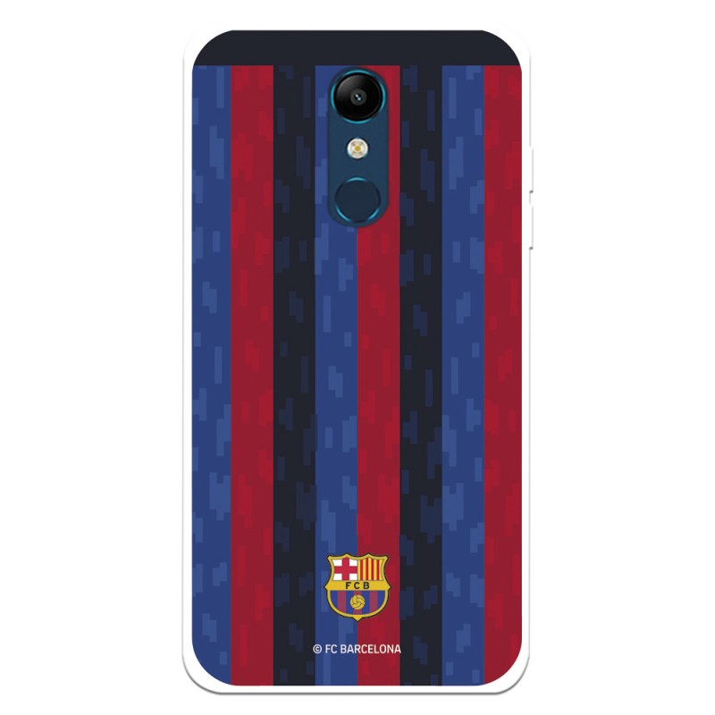 Funda para LG K11 del FC Barcelona Fondo Rayas Verticales  - Licencia Oficial FC Barcelona