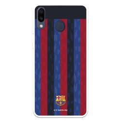 Funda para Samsung Galaxy M20 del FC Barcelona Fondo Rayas Verticales  - Licencia Oficial FC Barcelona