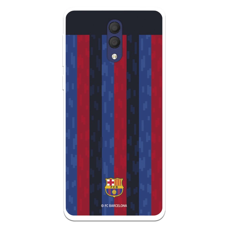 Funda para Alcatel 1X 2019 del FC Barcelona Fondo Rayas Verticales  - Licencia Oficial FC Barcelona