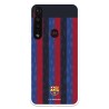 Funda para Motorola Moto G8 Plus del FC Barcelona Fondo Rayas Verticales  - Licencia Oficial FC Barcelona