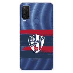 Funda para Alcatel 1 L Pro del SD Huesca Rayas Transparente  - Licencia Oficial SD Huesca