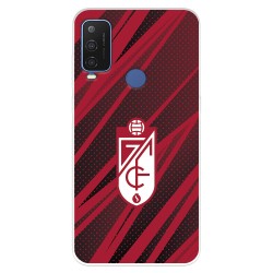 Funda para Alcatel 1 L Pro del Granada CF Escudo - Líneas Rojas y Negras  - Licencia Oficial Granada CF