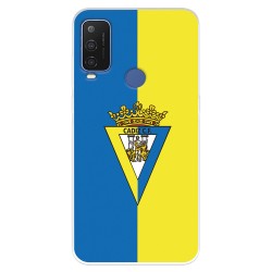 Funda para Alcatel 1 L Pro del Cádiz CF Escudo Fondo Bicolor  - Licencia Oficial Cádiz CF