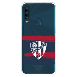 Funda para Alcatel 1SE 2020 del SD Huesca Rayas Transparente  - Licencia Oficial SD Huesca