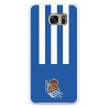 Funda para Samsung Galaxy S7 Edge del Real Sociedad de Fútbol Real rayas verticales  - Licencia Oficial Real Sociedad de Fútbol