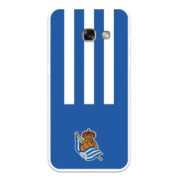 Funda para Samsung Galaxy A3 2017 del Real Sociedad de Fútbol Real rayas verticales  - Licencia Oficial Real Sociedad de Fútbol