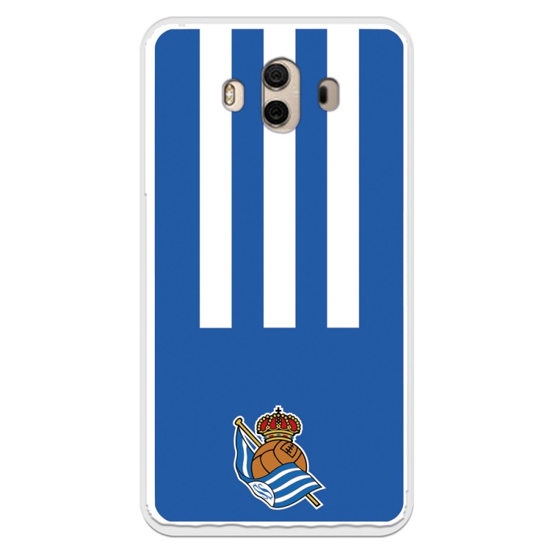 Funda para Huawei Mate 10 del Real Sociedad de Fútbol Real rayas verticales  - Licencia Oficial Real Sociedad de Fútbol