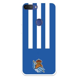 Funda para Alcatel 1S 2019 del Real Sociedad de Fútbol Real rayas verticales  - Licencia Oficial Real Sociedad de Fútbol