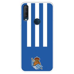 Funda para Alcatel 1S 2020 del Real Sociedad de Fútbol Real rayas verticales  - Licencia Oficial Real Sociedad de Fútbol