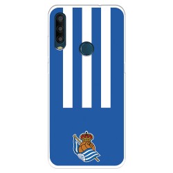 Funda para Alcatel 1SE 2020 del Real Sociedad de Fútbol Real rayas verticales  - Licencia Oficial Real Sociedad de Fútbol