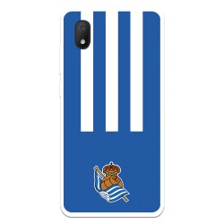 Funda para Alcatel 1B 2020 del Real Sociedad de Fútbol Real rayas verticales  - Licencia Oficial Real Sociedad de Fútbol