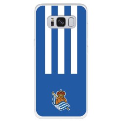 Funda para Samsung Galaxy S8 Plus del Real Sociedad de Fútbol Real rayas verticales  - Licencia Oficial Real Sociedad de Fútbol