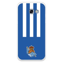 Funda para Samsung Galaxy A5 2017 del Real Sociedad de Fútbol Real rayas verticales  - Licencia Oficial Real Sociedad de Fútbol