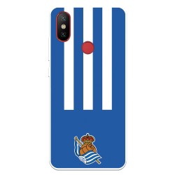 Funda para Xiaomi Mi A2 del Real Sociedad de Fútbol Real rayas verticales  - Licencia Oficial Real Sociedad de Fútbol