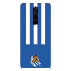 Funda para Xiaomi Mi 9T del Real Sociedad de Fútbol Real rayas verticales  - Licencia Oficial Real Sociedad de Fútbol