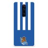 Funda para Xiaomi Mi 9T del Real Sociedad de Fútbol Real rayas verticales  - Licencia Oficial Real Sociedad de Fútbol