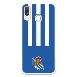 Funda para Samsung Galaxy A40 del Real Sociedad de Fútbol Real rayas verticales  - Licencia Oficial Real Sociedad de Fútbol