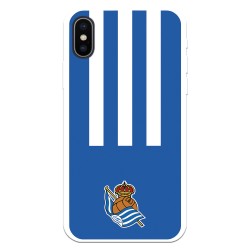 Funda para iPhone X del Real Sociedad de Fútbol Real rayas verticales  - Licencia Oficial Real Sociedad de Fútbol