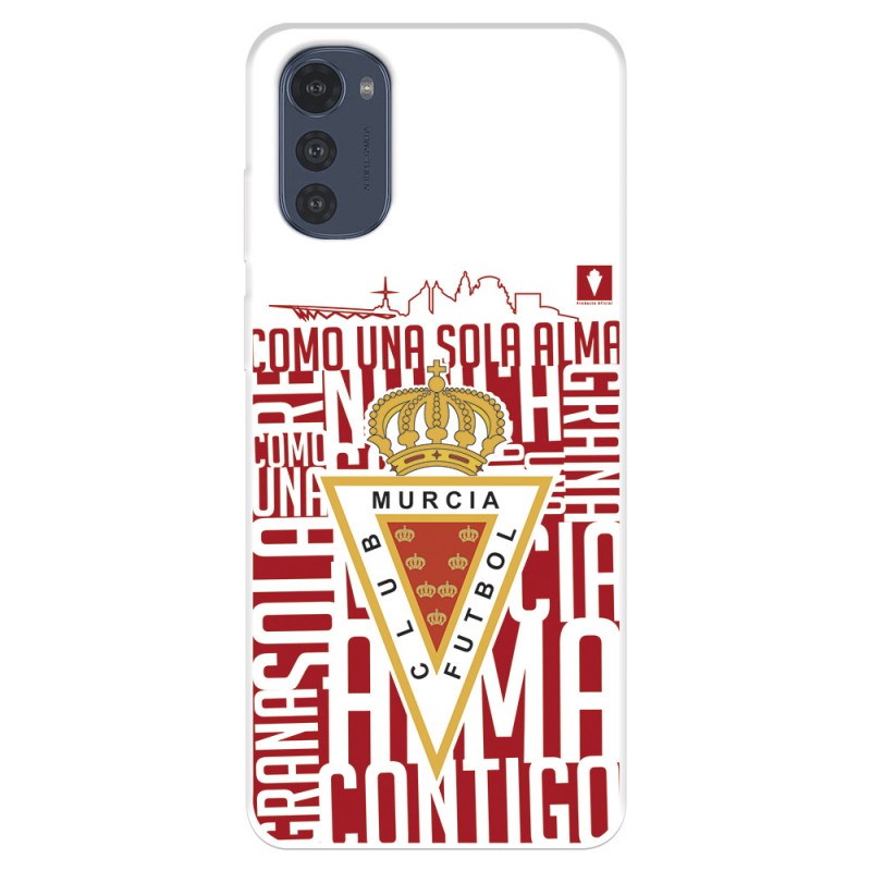 Funda para Motorola Moto E32 del Real Murcia Escudo Fondo Blanco  - Licencia Oficial Real Murcia