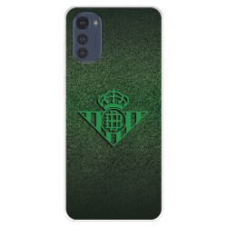 Funda para Motorola Moto E32 del Real Betis Balompié Escudo Verde Fondo trama  - Licencia Oficial Real Betis Balompié