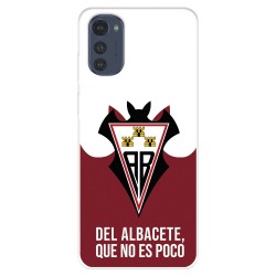 Funda para Motorola Moto E32 del Albacete Balompié Escudo "Del Albacete que no es poco"  - Licencia Oficial Albacete Balompié