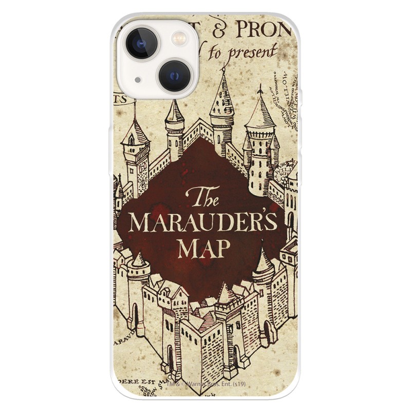 Funda para iPhone 14 Oficial de Harry Potter The Marauders Map fondo - Harry Potter