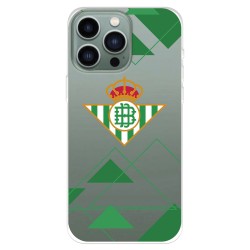 Funda para iPhone 14 Pro Max del Real Betis Balompié Escudo Fondo transparente  - Licencia Oficial Real Betis Balompié