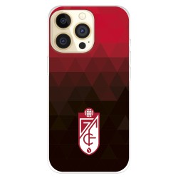 Funda para iPhone 14 Pro del Granada CF Escudo - Fondo Rojo y Negro  - Licencia Oficial Granada CF