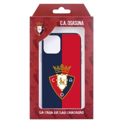 Funda para iPhone 14 Plus del CA Osasuna Escudo Fondo Bicolor  - Licencia Oficial CA Osasuna