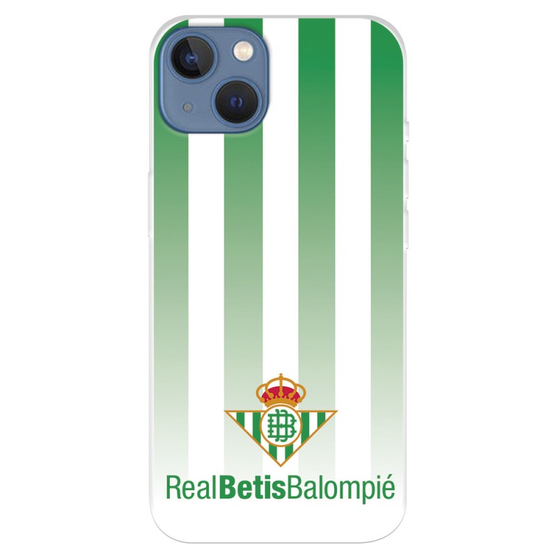 Funda para iPhone 14 Plus del Real Betis Balompié Fondo Rayas Verdiblancas  - Licencia Oficial Real Betis Balompié