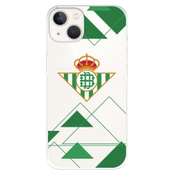 Funda para iPhone 14 del Real Betis Balompié Escudo Fondo transparente  - Licencia Oficial Real Betis Balompié