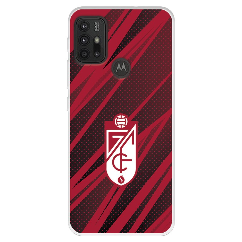 Funda para Motorola Moto G10 del Granada CF Escudo - Líneas Rojas y Negras  - Licencia Oficial Granada CF