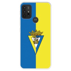 Funda para Motorola Moto G10 del Cádiz CF Escudo Fondo Bicolor  - Licencia Oficial Cádiz CF