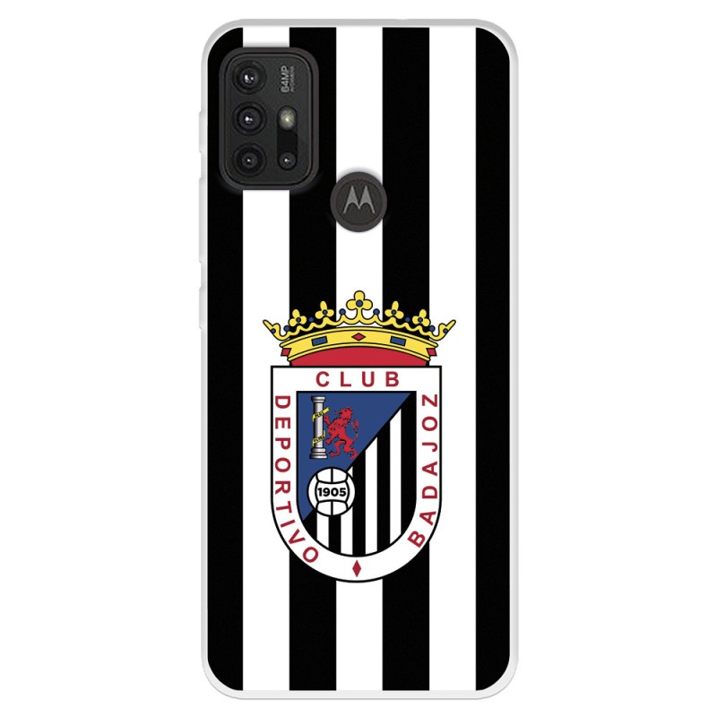 Funda para Motorola Moto G10 del Club Deportivo Badajoz Escudo Blanquinegro  - Licencia Oficial Club Deportivo Badajoz