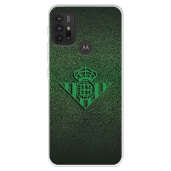 Funda para Motorola Moto G30 del Real Betis Balompié Escudo Verde Fondo trama  - Licencia Oficial Real Betis Balompié