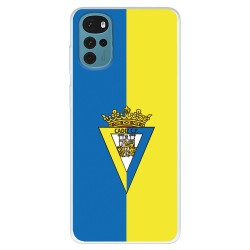 Funda para Motorola Moto G22 del Cádiz CF Escudo Fondo Bicolor - Licencia Oficial Cádiz CF