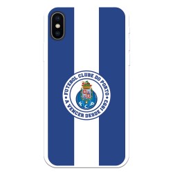 Funda para iPhone X del Fútbol Club Oporto Escudo Rayas Azul y blanco  - Licencia Oficial Fútbol Club Oporto