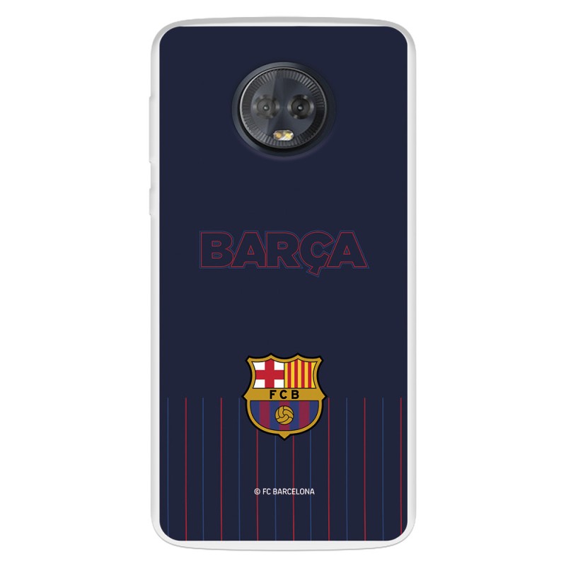 Funda para Motorola Moto G6 del FC Barcelona Barsa Fondo Azul  - Licencia Oficial FC Barcelona