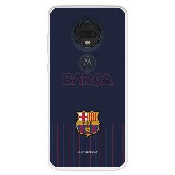 Funda para Motorola Moto G7 Plus del FC Barcelona Barsa Fondo Azul  - Licencia Oficial FC Barcelona