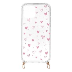 Funda Silicona Colgante Corazones para iPhone 12 Pro Max