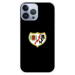 Funda para iPhone 13 Pro Max del Rayo Vallecano Escudo Fondo Negro  - Licencia Oficial Rayo Vallecano