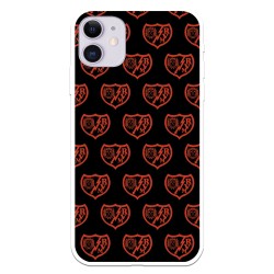 Funda para iPhone 11 del Rayo Vallecano Escudo Patrón Fondo Negro  - Licencia Oficial Rayo Vallecano