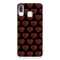 Funda para Samsung Galaxy A40 del Rayo Vallecano Escudo Patrón Fondo Negro  - Licencia Oficial Rayo Vallecano