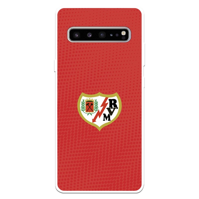 Funda para Samsung Galaxy S10 del Rayo Vallecano Escudo Fondo Rojo  - Licencia Oficial Rayo Vallecano