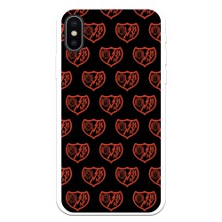 Funda para iPhone X del Rayo Vallecano Escudo Patrón Fondo Negro  - Licencia Oficial Rayo Vallecano