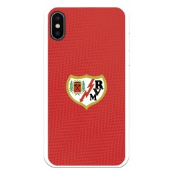 Funda para iPhone X del Rayo Vallecano Escudo Fondo Rojo  - Licencia Oficial Rayo Vallecano