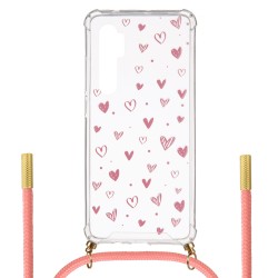 Funda Silicona Colgante Corazones para Xiaomi Mi Note 10 Lite