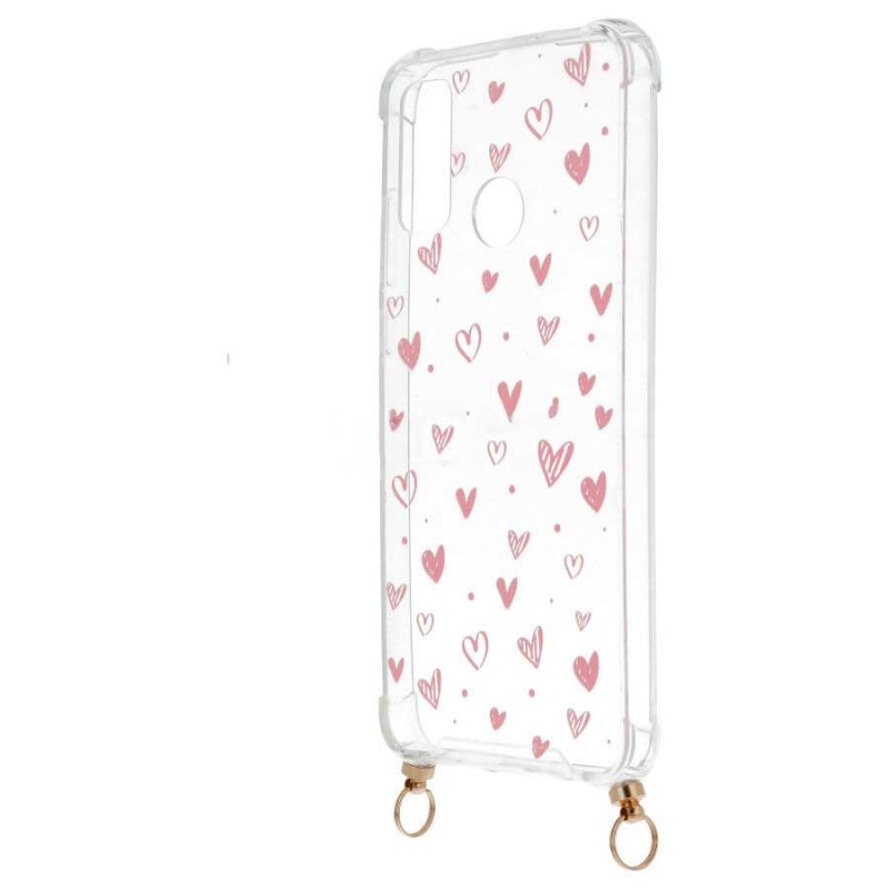 Funda Silicona Colgante Corazones para Huawei P Smart 2020