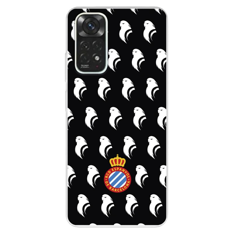 Funda para Xiaomi Redmi Note 11 Pro 5G del Escudo Patron Fondo Negro  - Licencia Oficial RCD Espanyol