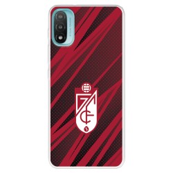 Funda para Motorola Moto E30 del Granada CF Escudo - Líneas Rojas y Negras  - Licencia Oficial Granada CF